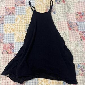 Zara Knit black linen blend halter tank top